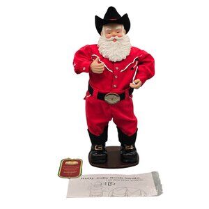 1999 Holly Jolly Rock Santa Animated Dancing Singing Cowboy Alan Jackson Tested